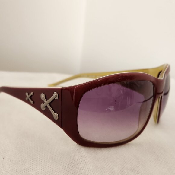 JUST CAVALLI WOMAN SUNGLASSES RECTANGULAR  BURGUNDY RED FRAME JC140S SIZE 64 15 - Picture 10 of 10